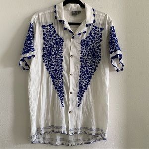 ASOS Shirt With Blue Embroidery and Stitch Details
